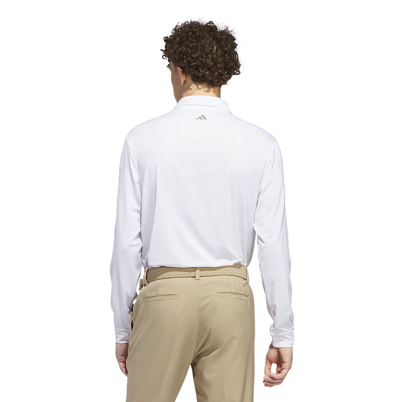 ADIDAS Men's Long Sleeve Polo (White) - Image 2