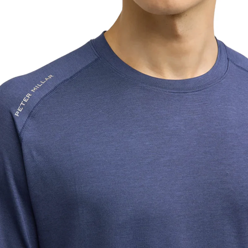 PETER MILLAR Aurora Performance Men's Long Sleeve Shirt (Navy) - Image 3