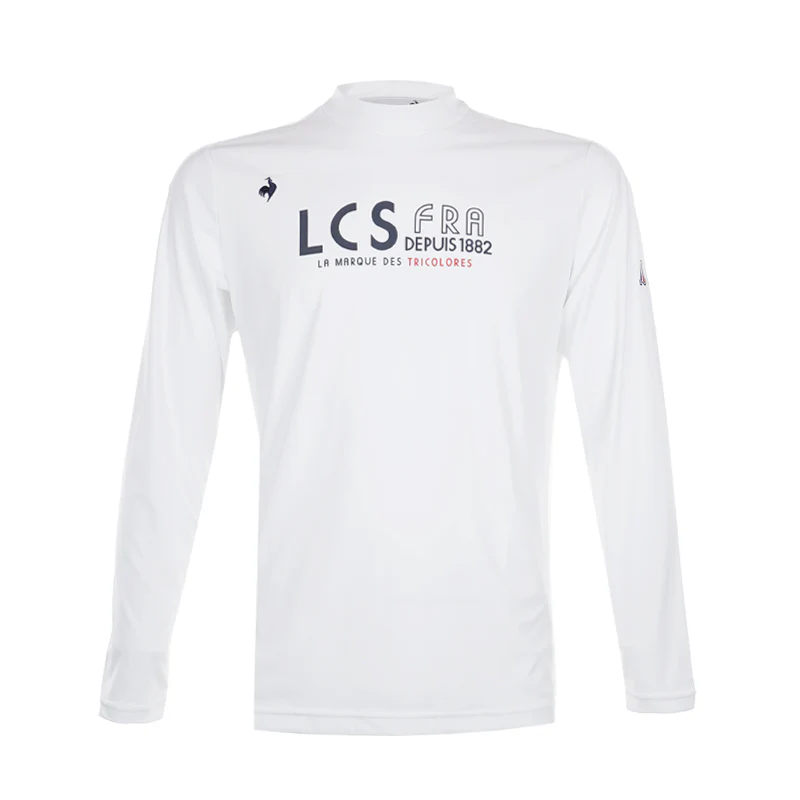 LE COQ SPORTIF GOLF Mock Men's Long Sleeve Shirt (White)