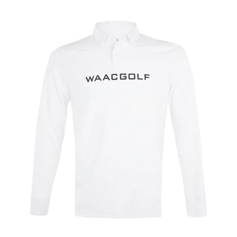 WAAC Korea Player's Edition Cool Men's Long Sleeve Polo (White)