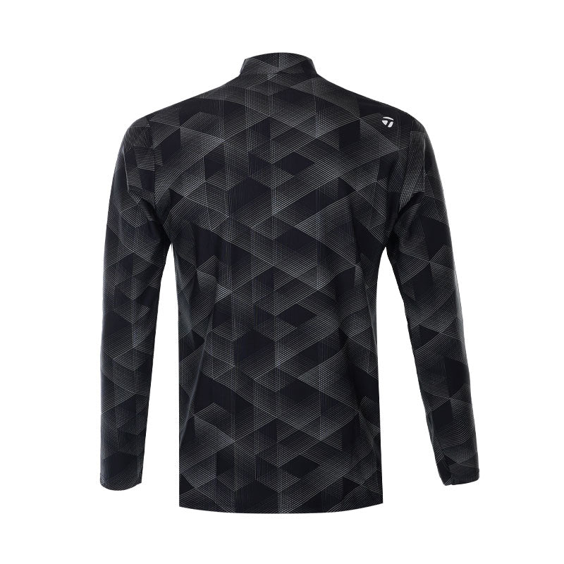 TAYLORMADE Tour Graphic Men's Long Sleeve Mock Shirt (Black) - Image 2