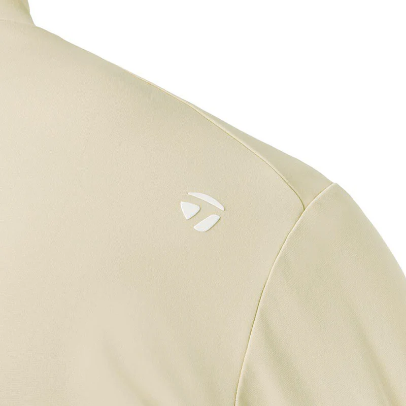 TAYLORMADE Logo Men's Long Sleeve Mock Shirt (Beige) - Image 4
