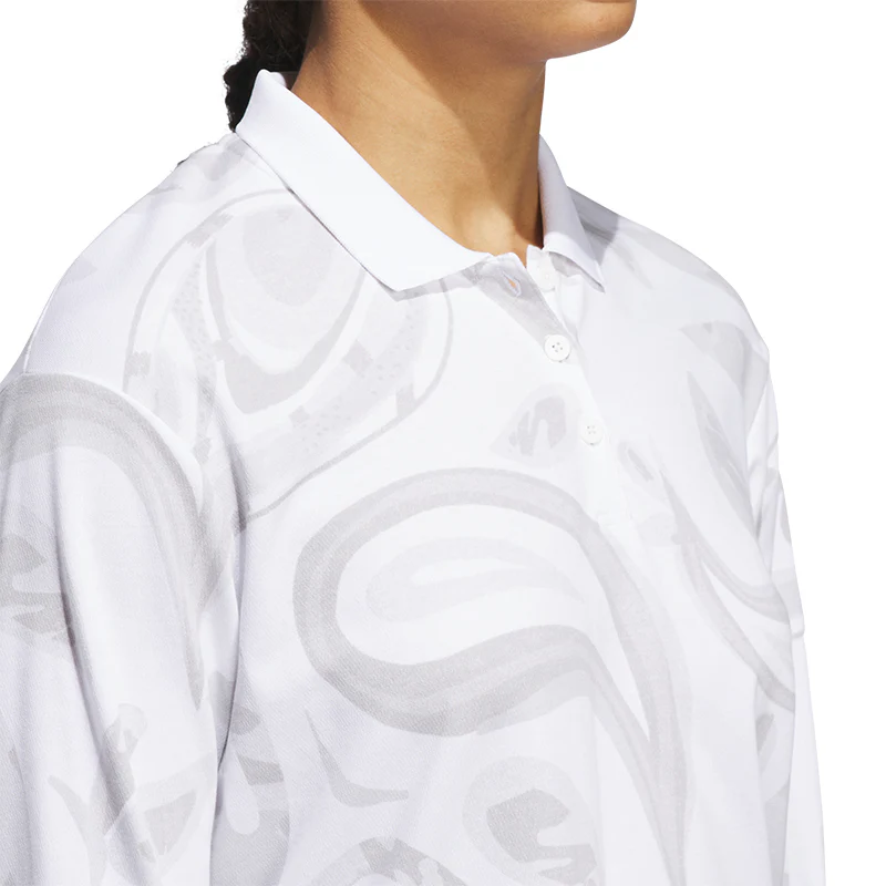 ADIDAS Go-To Women?s Long Sleeve Polo (White) - Image 3