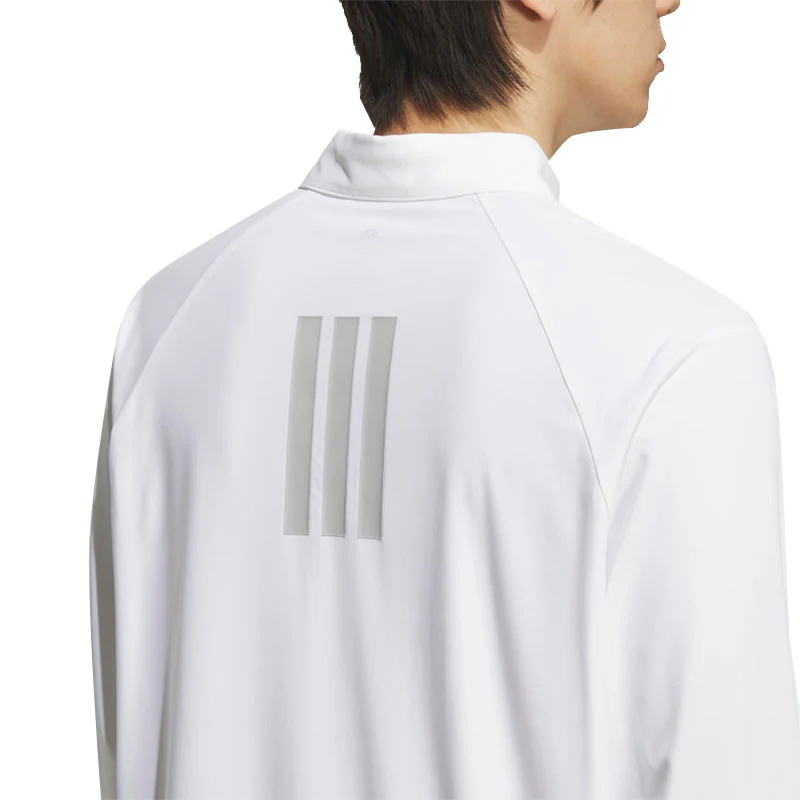 ADIDAS Ultimate365 3-Stripes Men's Long Sleeve Polo (White) - Image 4