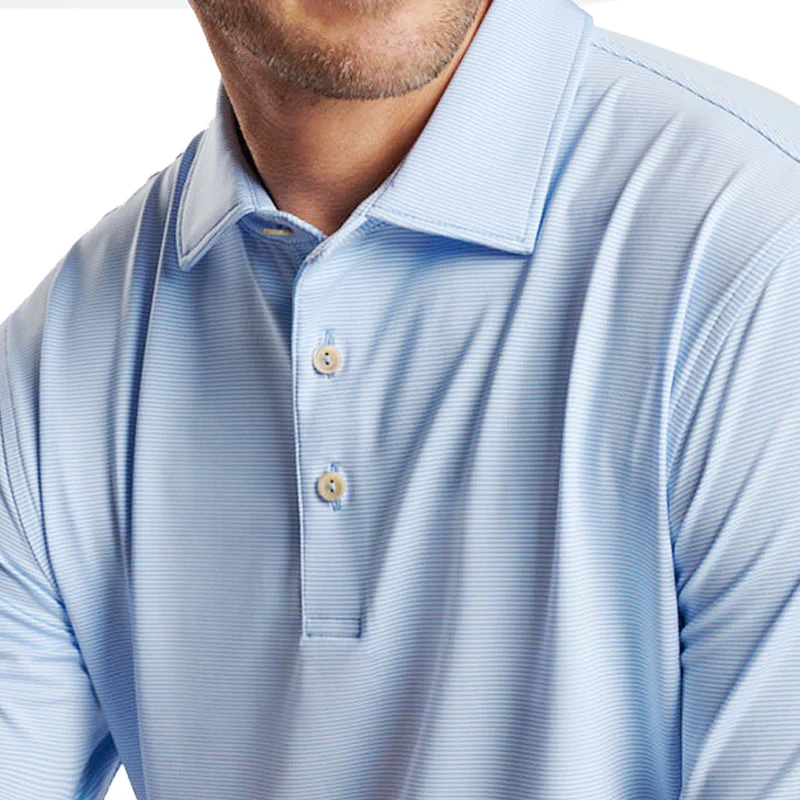 PETER MILLAR Jubilee Men's Long Sleeve Polo (Blue Fade) - Image 3