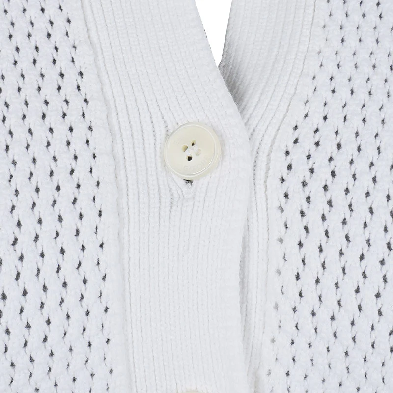 GFORE Cosa Cotton Blend Cardigan (Snow) - Image 3