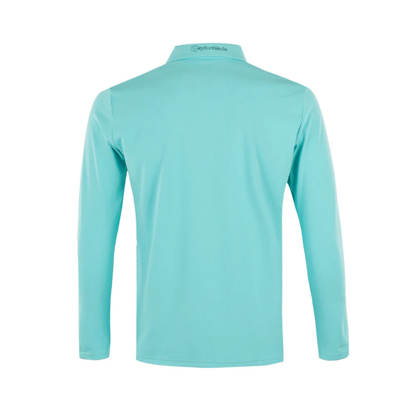 TAYLORMADE Basic Men's Long Sleeve Polo (Turquoise) - Image 2