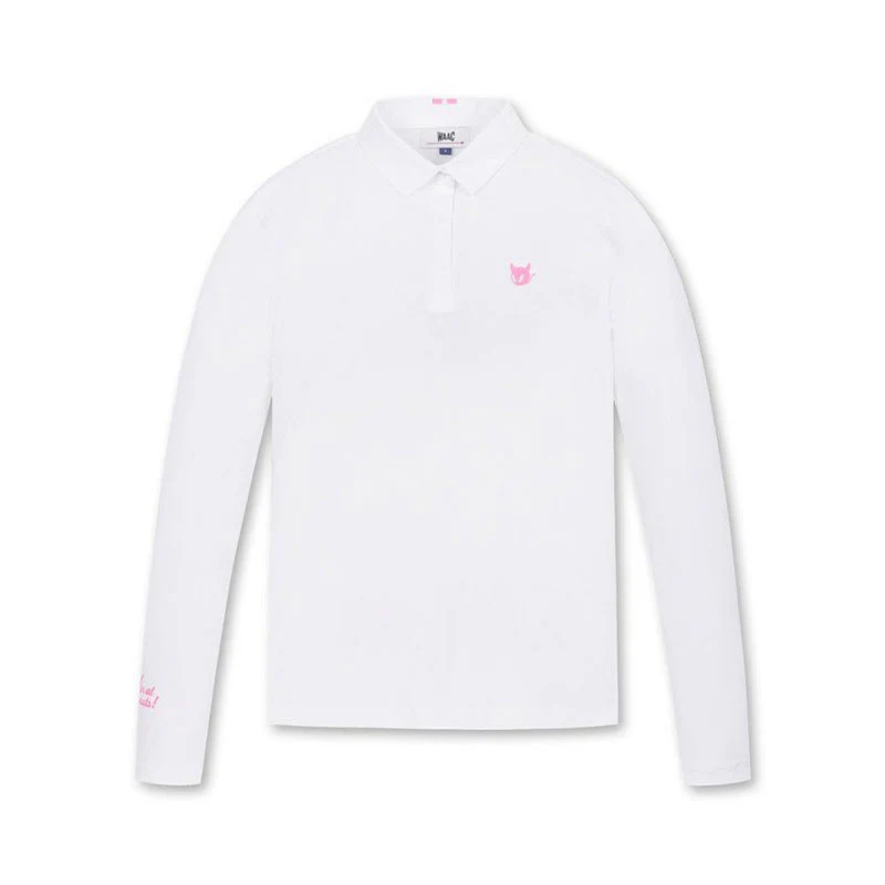 WAAC Athletic Essential Collar Women's Long Sleeve Polo (White)