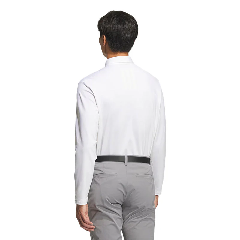 ADIDAS Men's Long Sleeve Polo (White) - Image 2