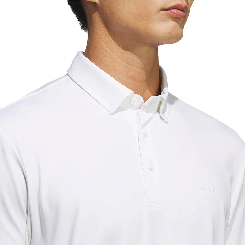 ADIDAS Men's Long Sleeve Polo (White) - Image 3