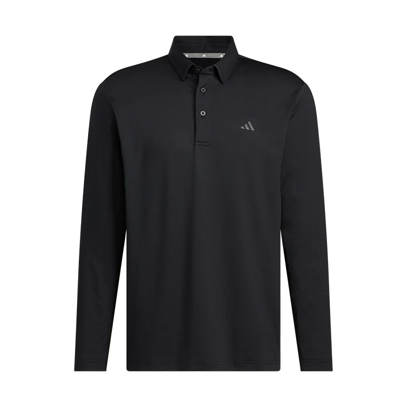ADIDAS Men's Long Sleeve Polo (Black)
