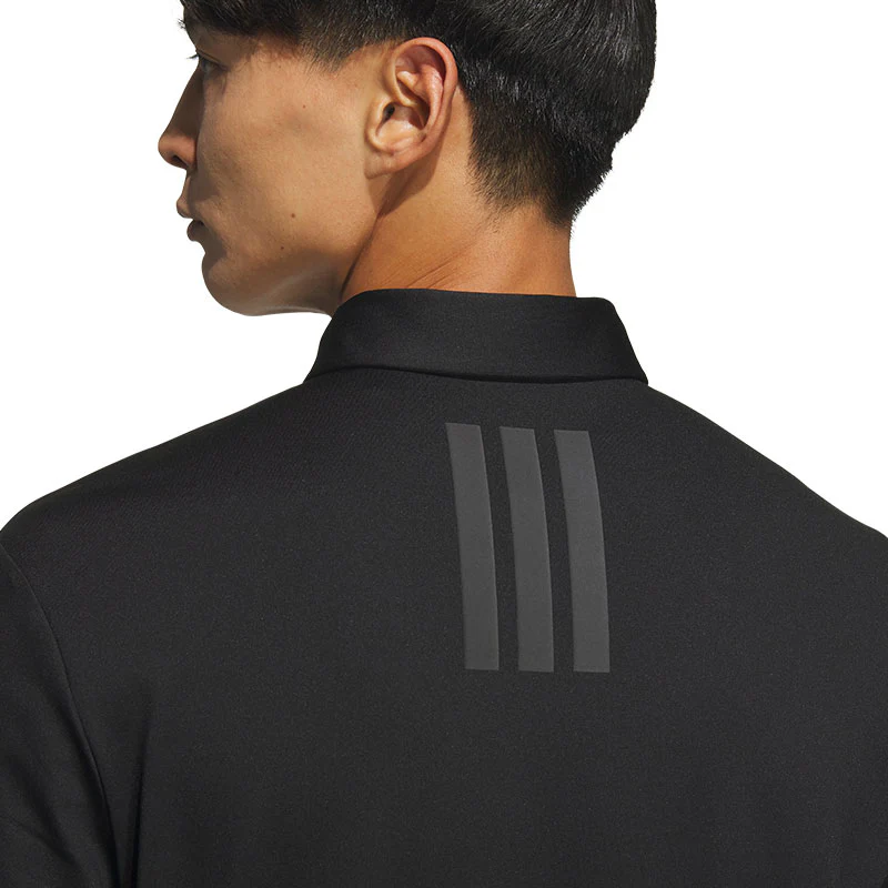 ADIDAS Men's Long Sleeve Polo (Black) - Image 4