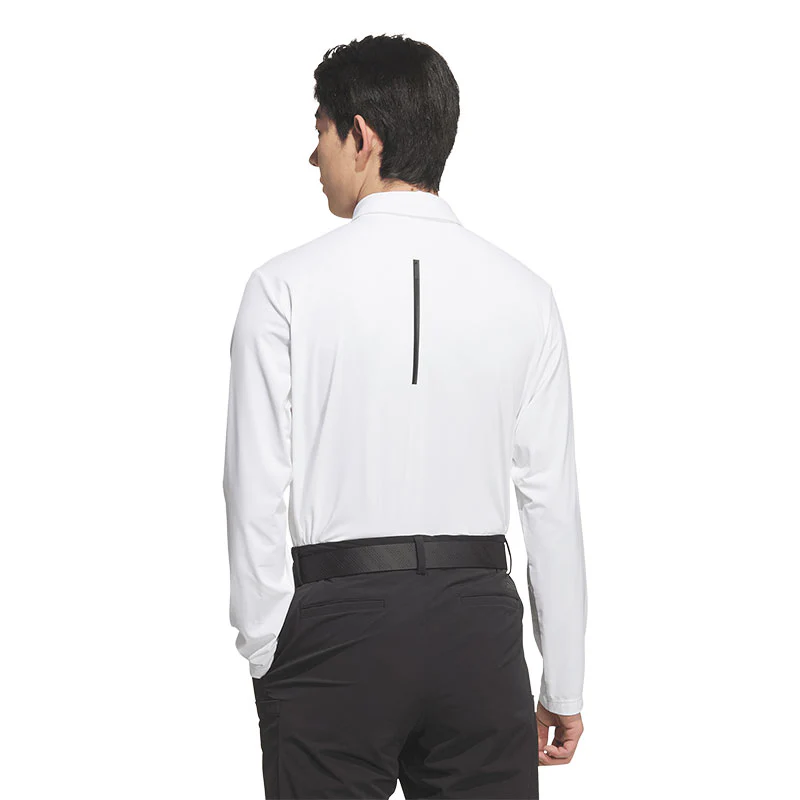 ADIDAS Ultimate365 Tour Men's Long Sleeve Polo (White) - Image 2