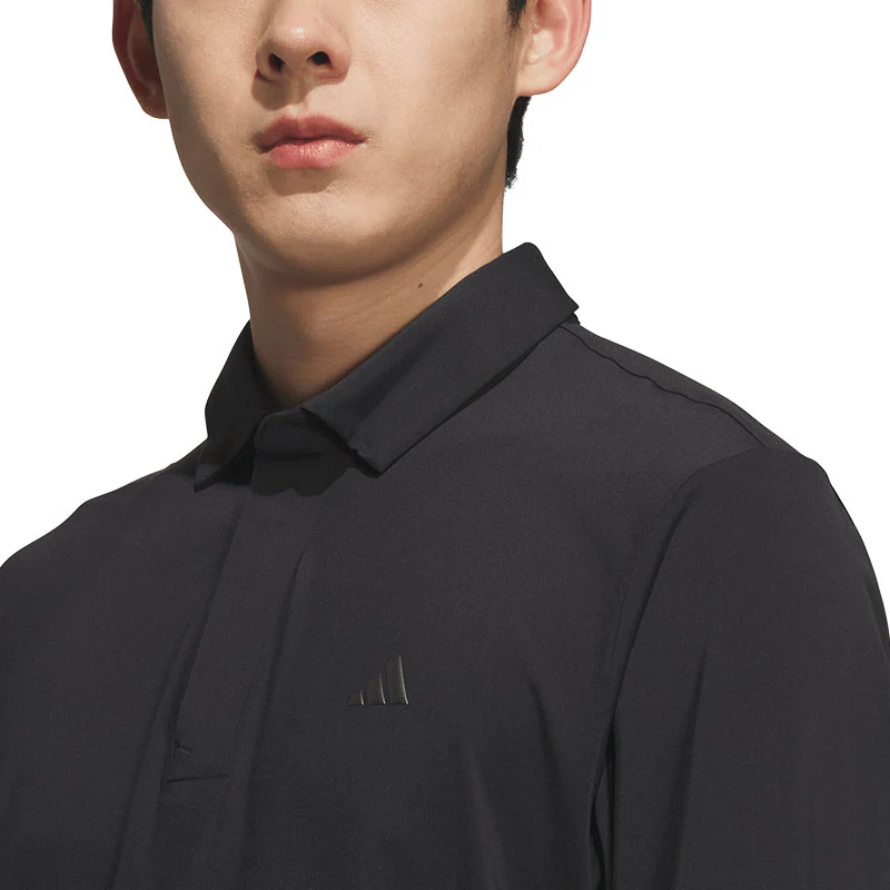 ADIDAS Ultimate365 Tour Men's Long Sleeve Polo (Black) - Image 3