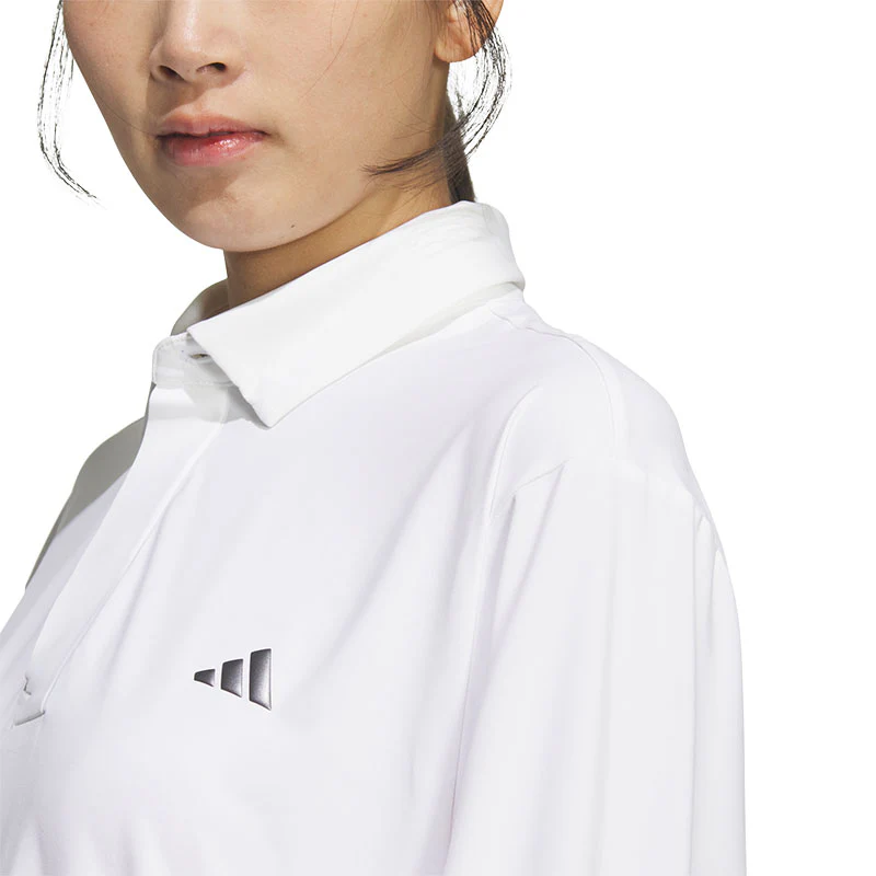 ADIDAS Ultimate365 Tour Women's Long Sleeve Polo (White) - Image 3