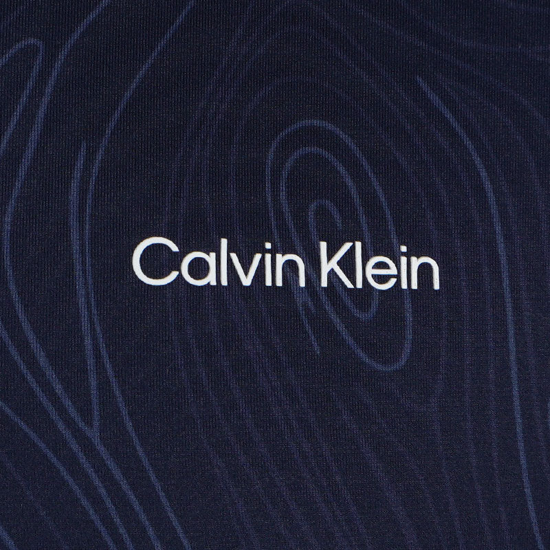 CALVIN KLEIN Printed Newport Half Zip Men's Polo (Navy Marble) - Image 4