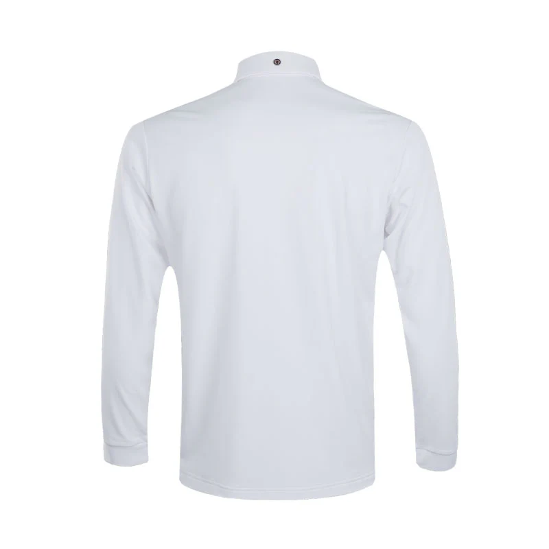 LE COQ SPORTIF GOLF Basic Button-Down Men's Long-Sleeve Polo (White) - Image 2