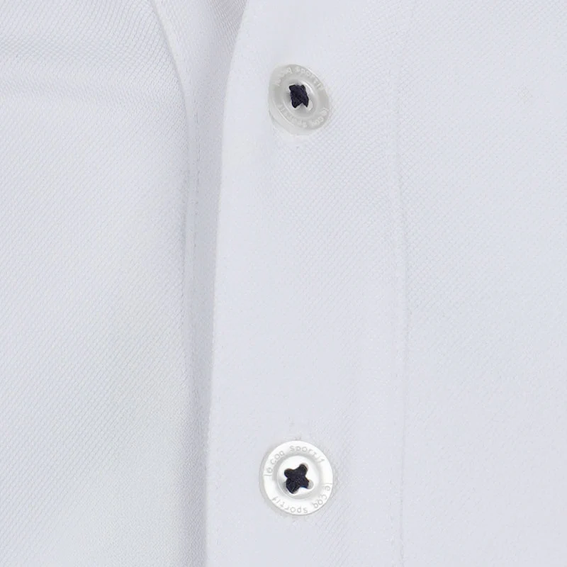 LE COQ SPORTIF GOLF Basic Button-Down Men's Long-Sleeve Polo (White) - Image 3