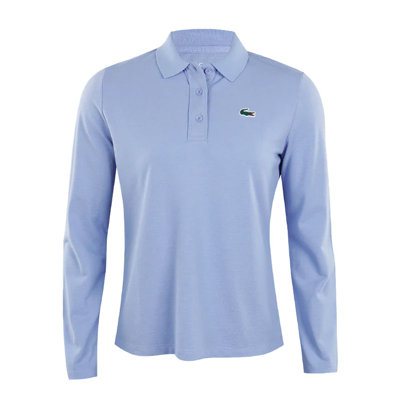 LACOSTE Thermo-Regulating UV Protect Women's Long Sleeve Polo (Delphinium)