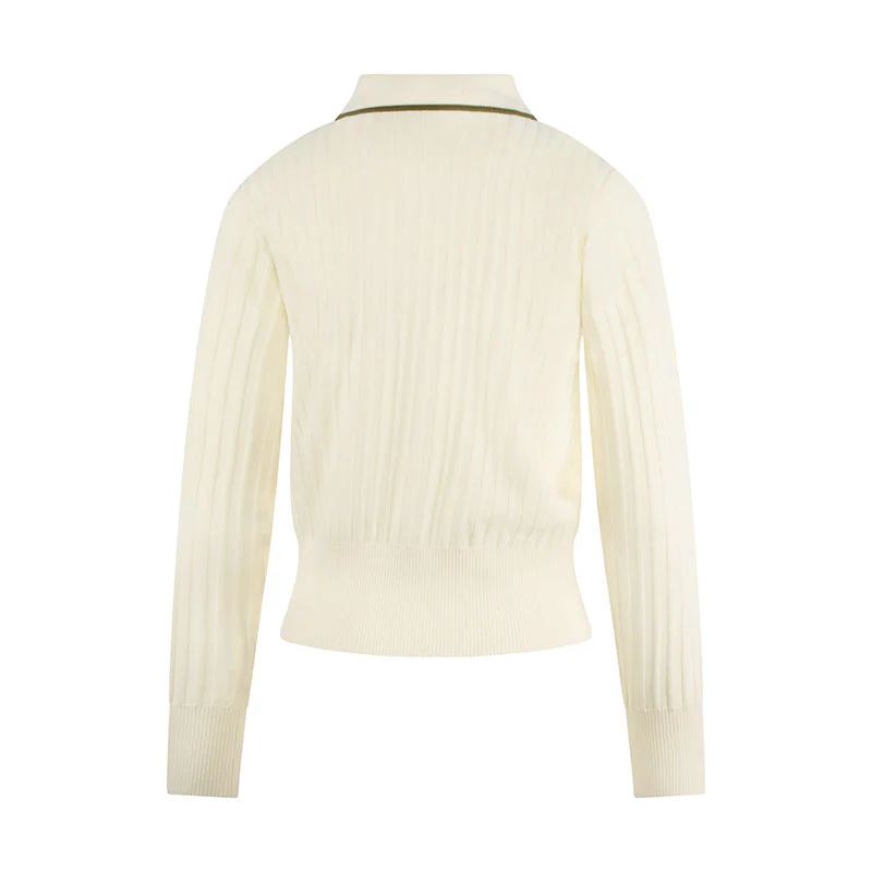 MALBON GOLF Selma Women's Long Sleeve Polo (Cream) - Image 2