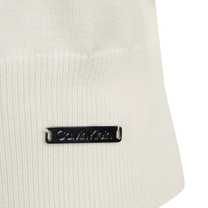 CALVIN KLEIN Olwyn Knit Women's Long Sleeve Polo (Buttercream) - Image 4