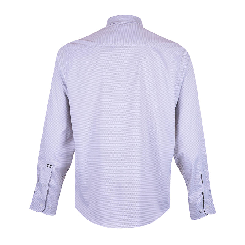 CUTTER & BUCK Versatech Geo Dobby Men's Longsleeve Shirt (White/Black) - Image 2