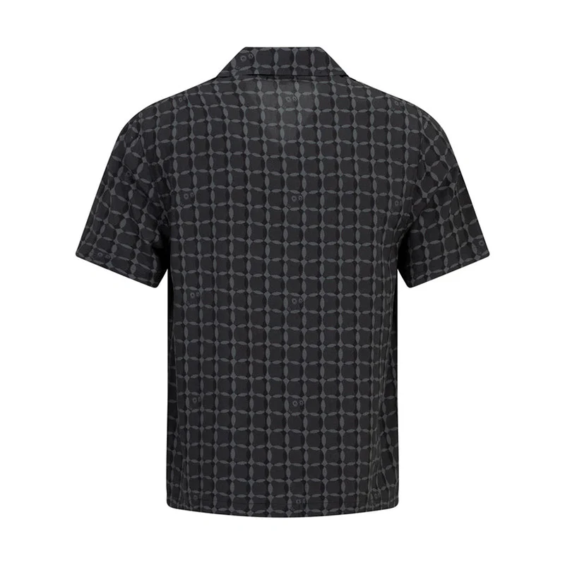 MALBON GOLF Rattan Rayon Men's Shirt (Onyx) - Image 2