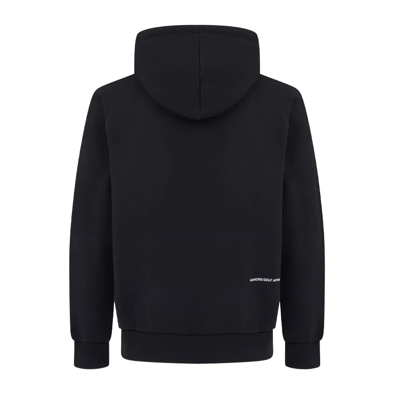 MANORS Organic Logo Men's Hoodie (Black) - Image 3