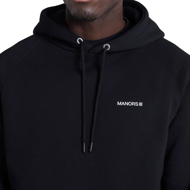 MANORS Organic Logo Men's Hoodie (Black) - Image 4