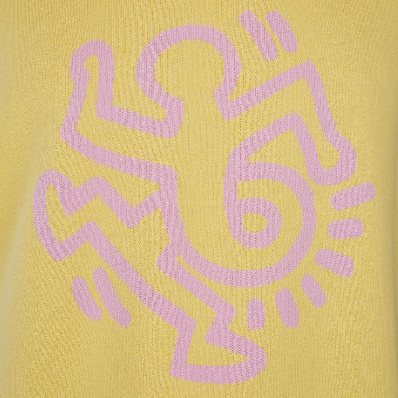 MALBON GOLF x Keith Haring Sherpa Men's Sweater Vest (Acid Yellow) - Image 3