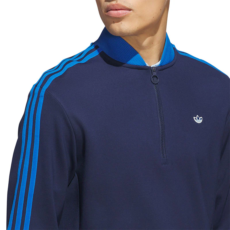ADIDAS Originals 3-Stripes 1/4 Zip Men's Sweatshirt (Indigo) - Image 3