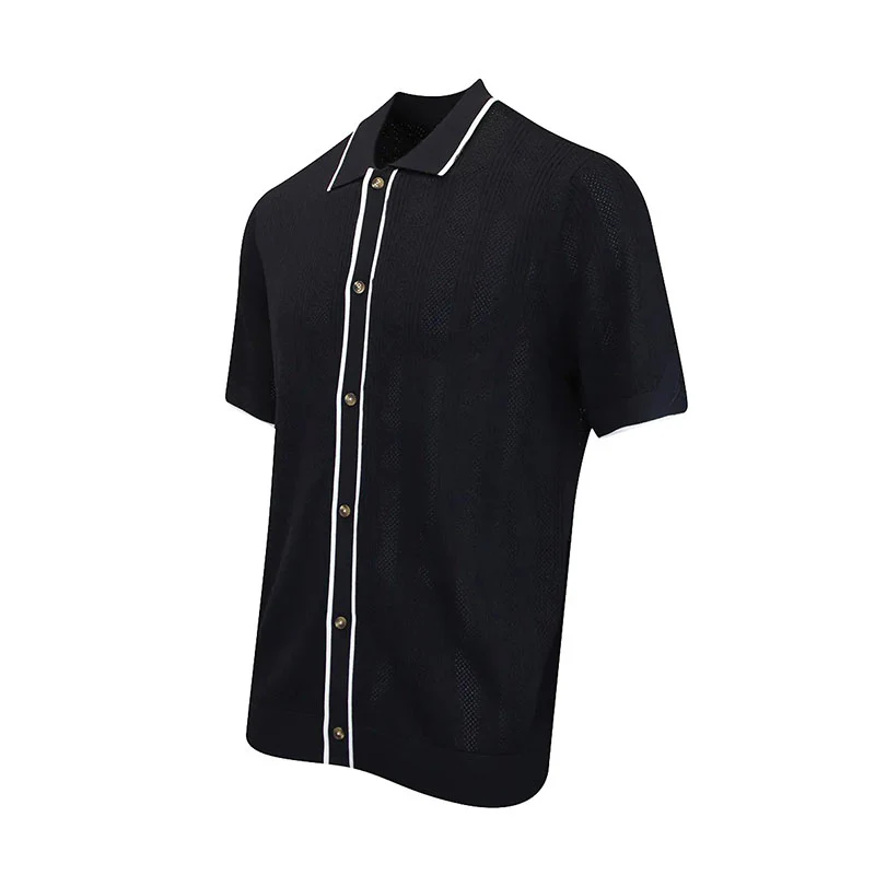 NIKE Jordan Sport Knit Button Down Men's Sweater (Black) - Image 3