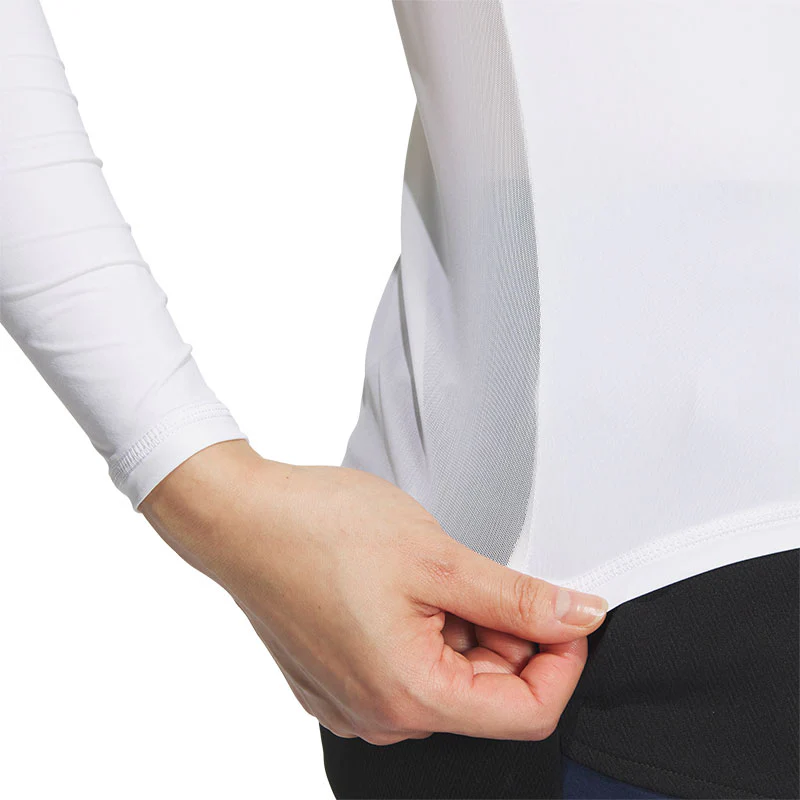 ADIDAS Mesh-Back Women's Long Sleeve Baselayer (White) - Image 4