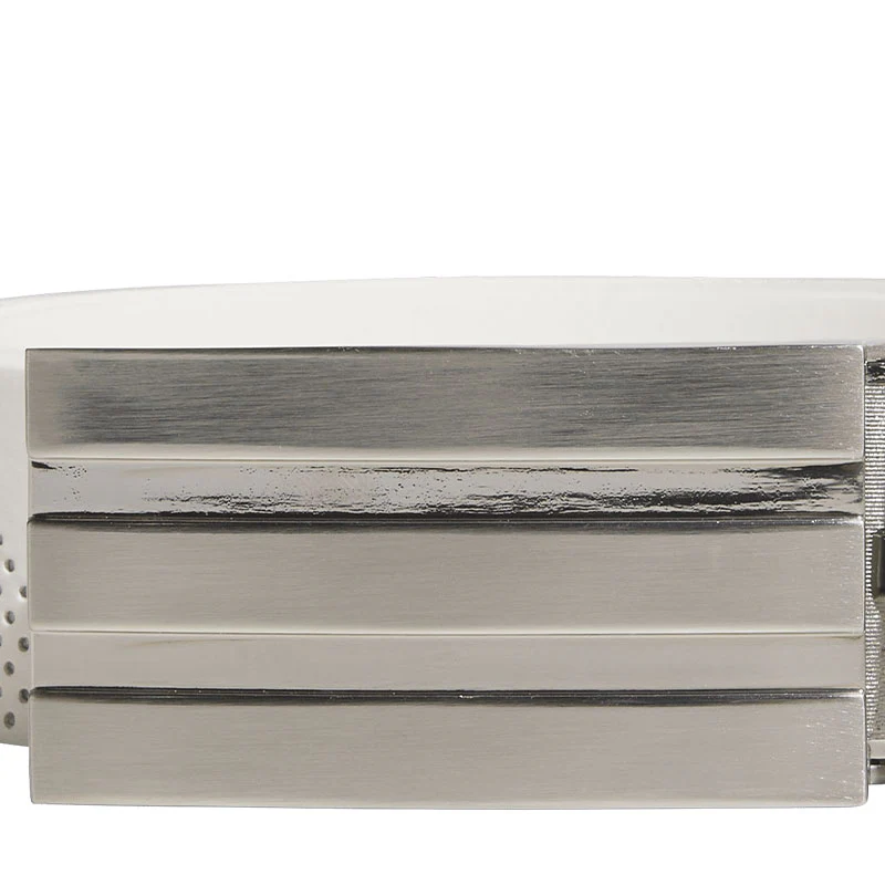 ADIDAS 3-Stripes Buckle PU Leather No Hole Men's Belt (White) - Image 4