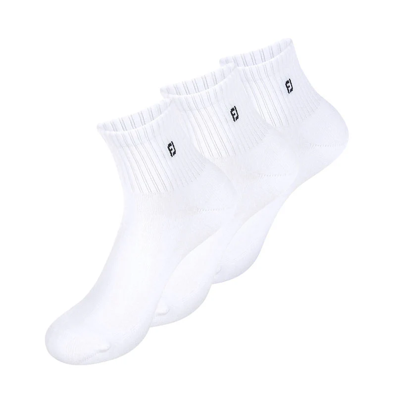 FOOTJOY ComfortSof 3-Pack Ankle Socks (White)