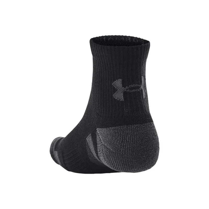 UNDER ARMOUR Performance Tech 3-Pack Unisex Quarter Socks (Black/Grey) - Image 3