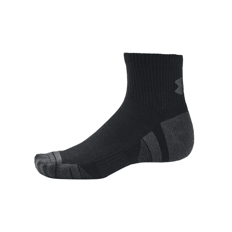 UNDER ARMOUR Performance Tech 3-Pack Unisex Quarter Socks (Black/Grey) - Image 4