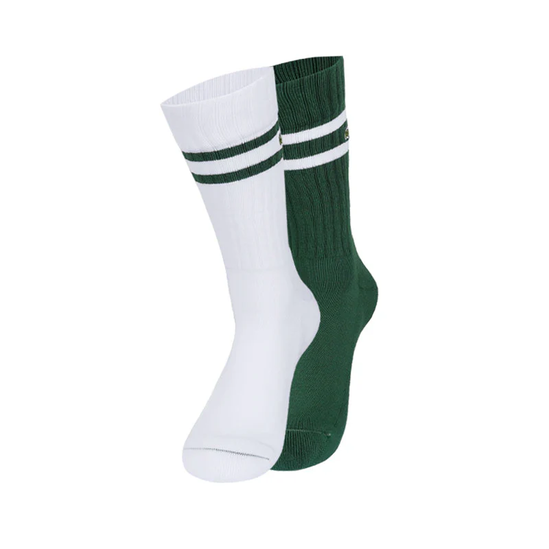 LACOSTE Ribbed Cotton Socks (Green/Flour) - Image 3