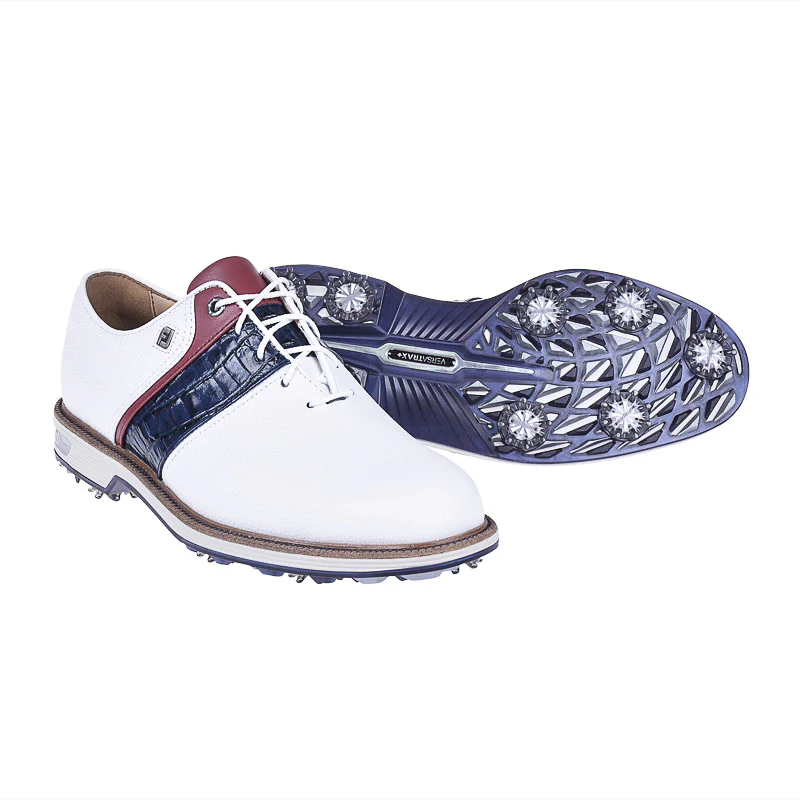 FOOTJOY Premiere Series Packard Men's Spiked Shoes (White/Navy/Red) - Image 5