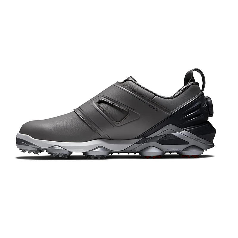 FOOTJOY Tour Alpha BOA Men's Spiked Shoes (Grey/Charcoal/Orange) - Image 2