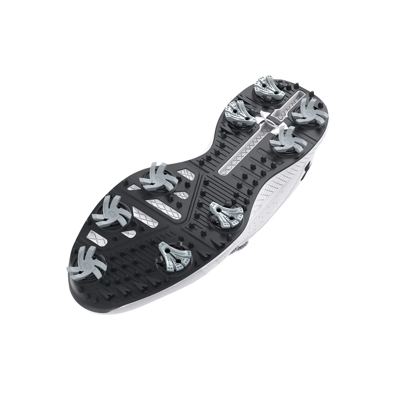 UNDER ARMOUR Charged Draw Men's Spiked Shoes (White/White/Black) - Image 4