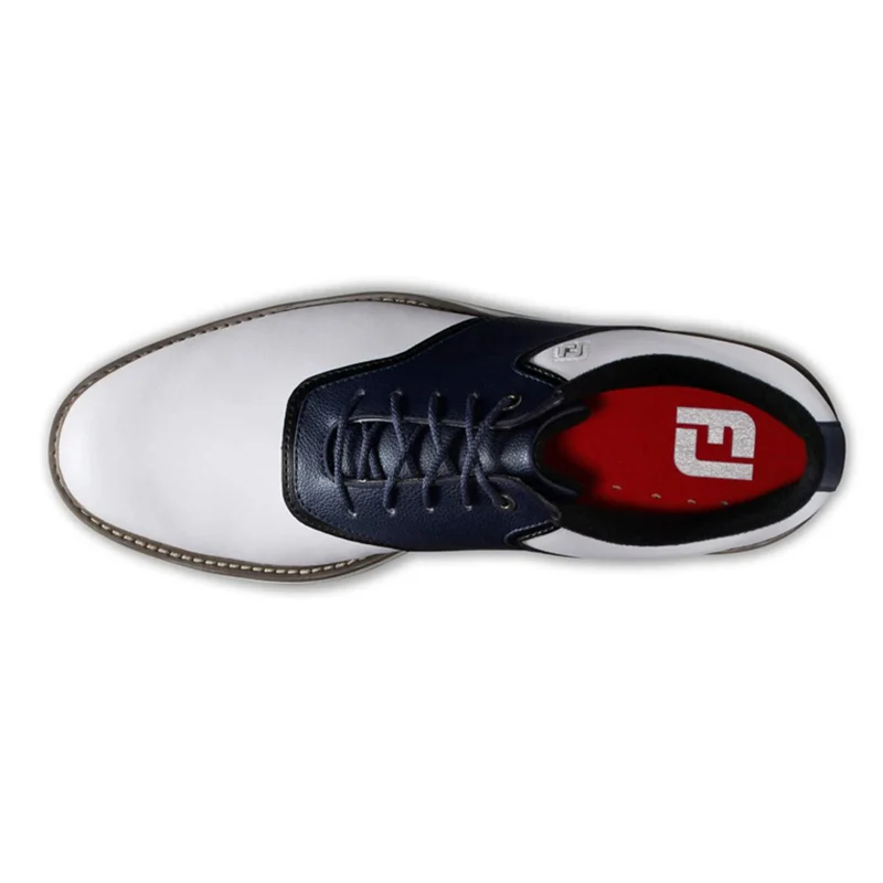 FOOTJOY Originals Men's Spiked Shoes (White/Navy) - Image 4