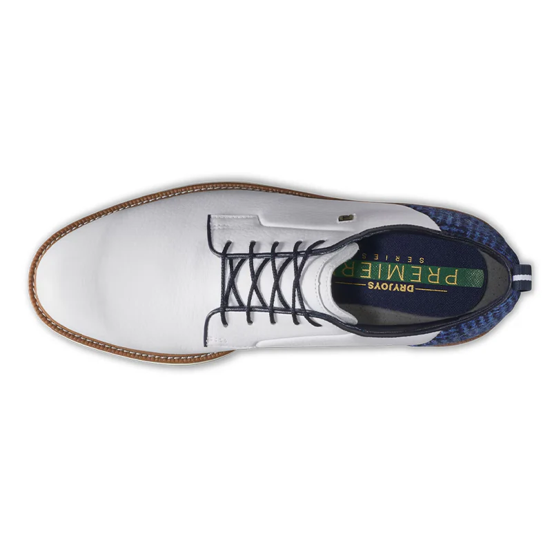 FOOTJOY Haris Tweed Field The Open Men's Spiked Shoes (White/Blue) - Image 6