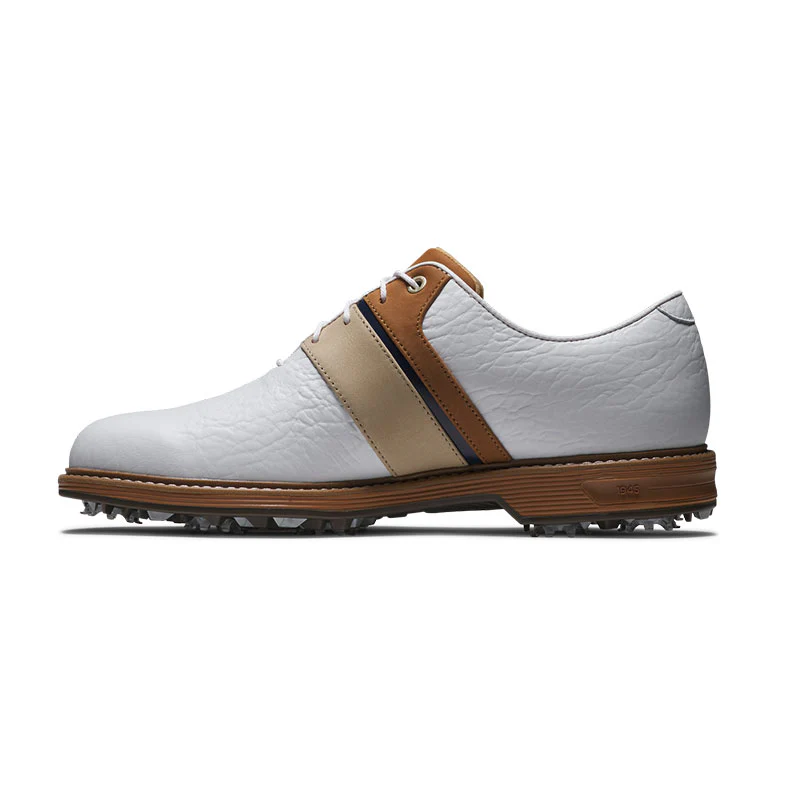 FOOTJOY Premiere Series Packard LX Men's Spiked Shoes (White/Khaki) - Image 2
