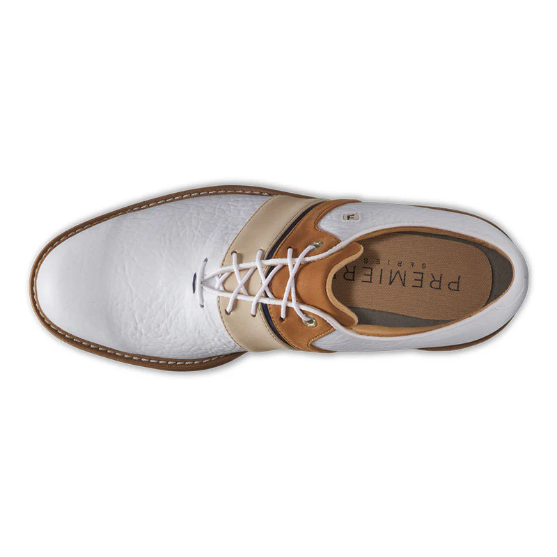 FOOTJOY Premiere Series Packard LX Men's Spiked Shoes (White/Khaki) - Image 3