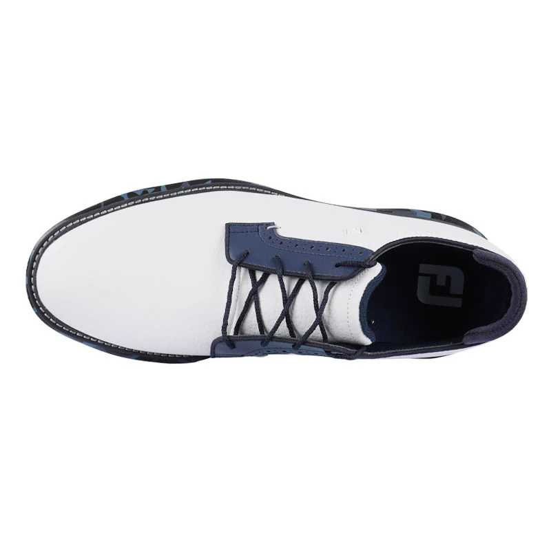 FOOTJOY Traditions Blucher Men's Spiked Shoes (White/Navy/Multi) - Image 3