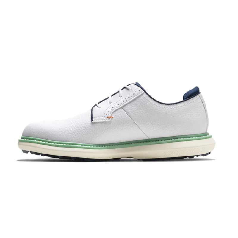 FOOTJOY Traditions Men's Spikeless Shoes (White/Navy/Teal) - Image 2