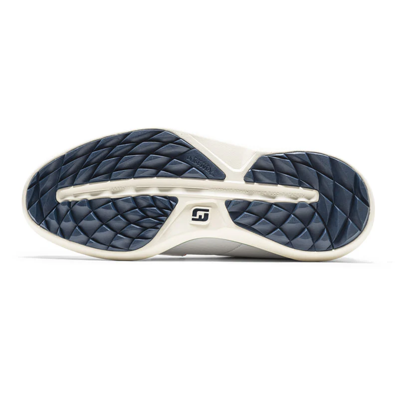 FOOTJOY Traditions Men's Spikeless Shoes (White/Navy/Teal) - Image 4