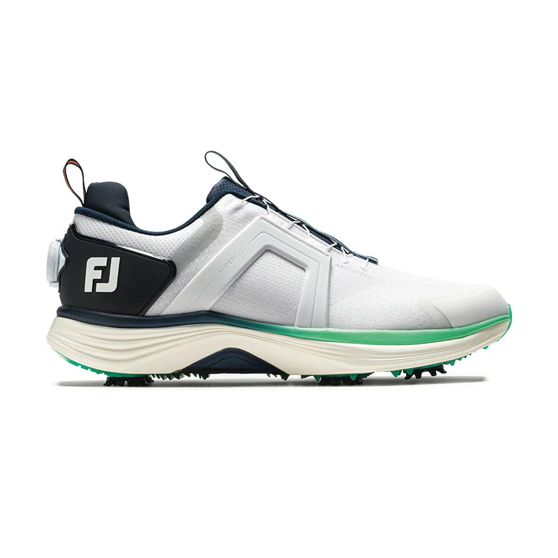 FOOTJOY Hyperflex BOA Men's Spiked Shoes (White/Navy/Green)