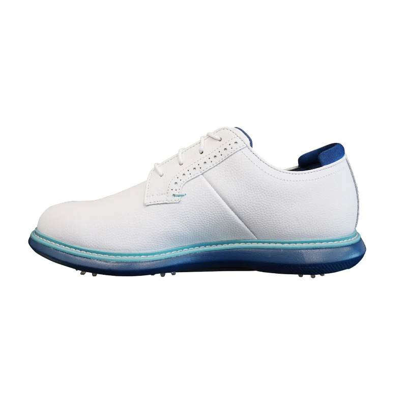 FOOTJOY Traditions Men's Spiked Shoes (White/Navy/Blue) - Image 2